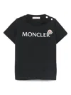 Moncler Kids Logo Stretch-cotton T-shirt In Blue