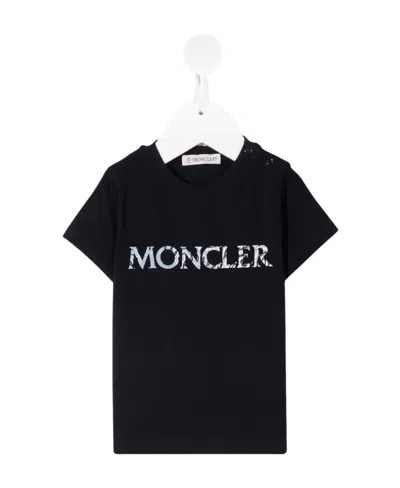 Moncler Logo-print Cotton T-shirt In Blue