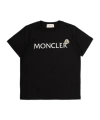 Moncler Kids Logo Stretch-cotton T-shirt In Blue
