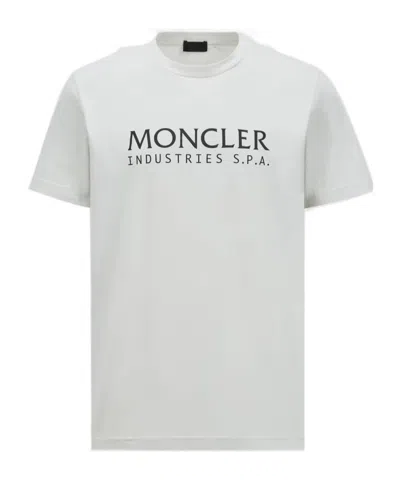 Moncler Logo-print Cotton T-shirt In Gray