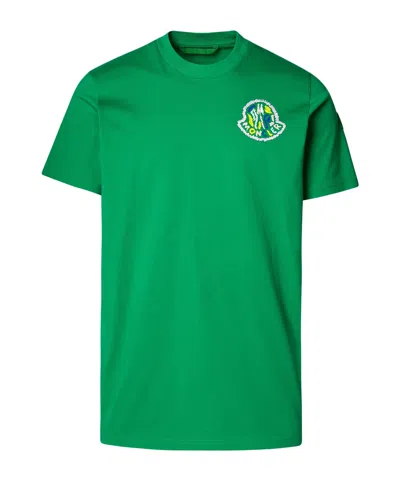 Moncler Logo-print Cotton T-shirt In Green