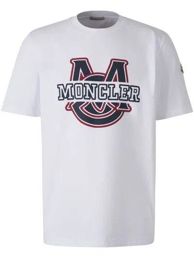 Moncler Logo-print Cotton T-shirt In White