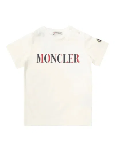 Moncler Kids' Logo-print Cotton T-shirt In White