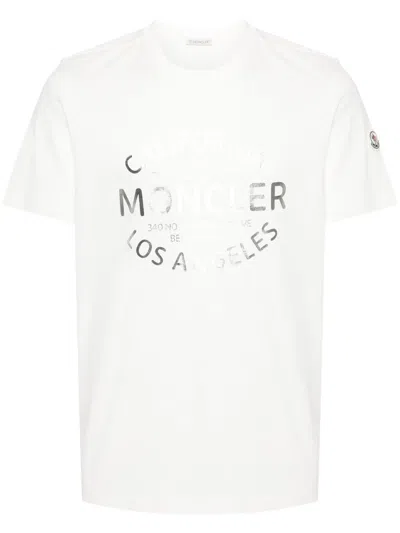 Moncler Logo-print Cotton T-shirt In White