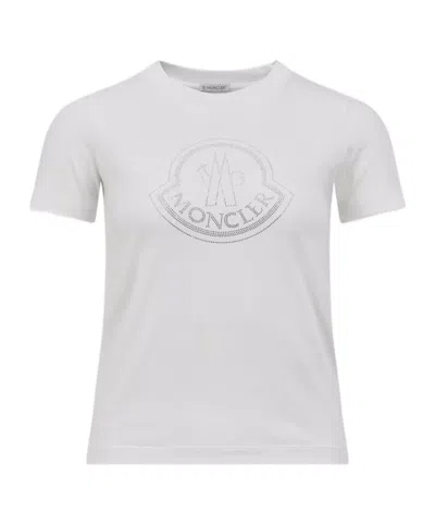 Moncler Cotton Crew Neck T-shirt In White