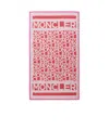 Moncler Logo-print Cotton Towel In Pink