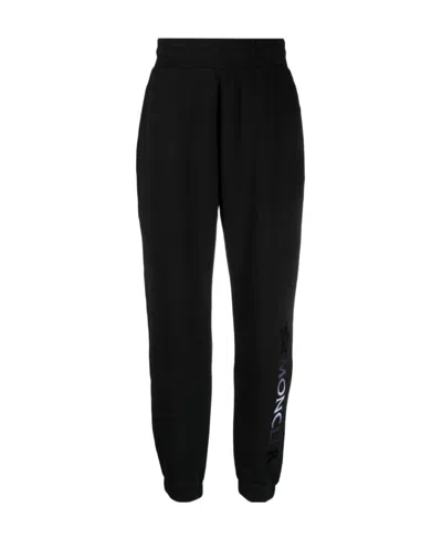Moncler Logo-print Cotton Track Pants In Black