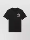 Moncler Crewneck T-shirt With Logo Print In Black