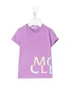 Moncler Logo-print Short Sleeved T-shirt In Purple