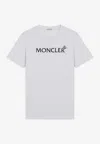 Moncler White Crewneck T-shirt With Logo Print In White