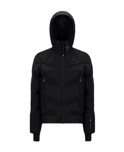 Moncler Logo-print Down Puffer Jacket In Black