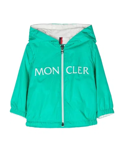 Moncler Logo-print Hooded Jacket In Blue