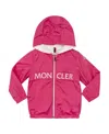 Moncler Logo-print Hooded Jacket In Pink
