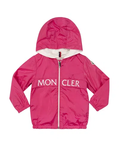Moncler Logo-print Hooded Jacket In Pink