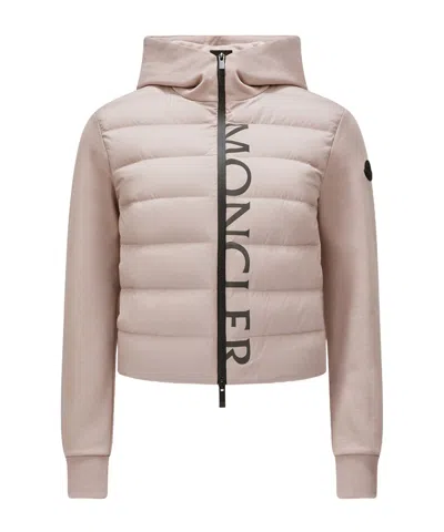 Moncler Logo-print Hooded Padded Jacket In Nude