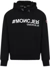 Moncler Grenoble Logo Cotton Hoodie In Black