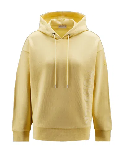 Moncler Logo-print Hoodie In Yellow