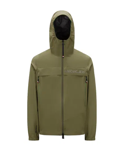 Moncler Logo-print Jacket In Green