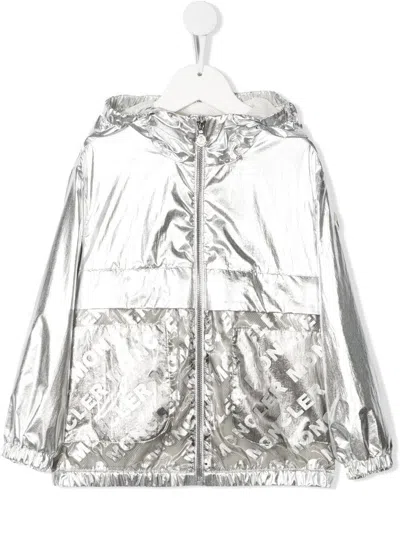 Moncler Kids' Logo-print Jacket In Silver