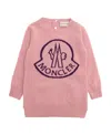 Moncler Logo-print Knitted Sweatshirt Dress In Pink