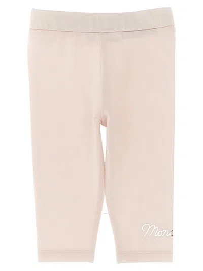 Moncler Babies' Logo Print Leggings In Pink