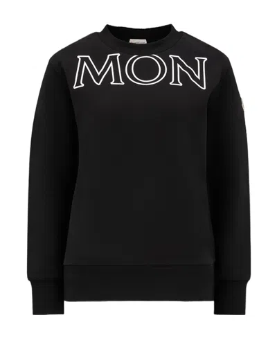 Moncler Logo-print Long-sleeved Sweater In Black