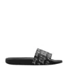 Moncler Logo-print Open-toe Slides In Black