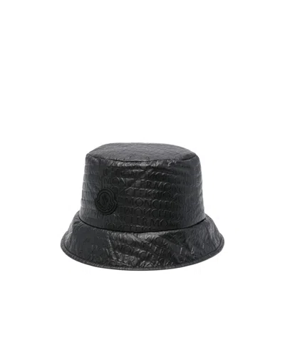 Moncler Logo-print Padded Bucket Hat In Black