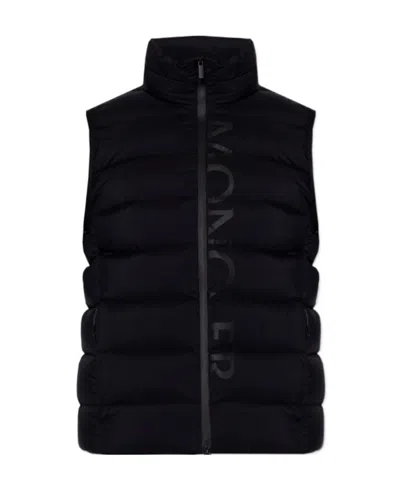 Moncler Logo-print Padded Gilet In Black