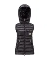 Moncler Doudoune Sans Manches À Capuche Glygos In Black