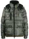 Moncler Logo-print Padded Jacket In Grün