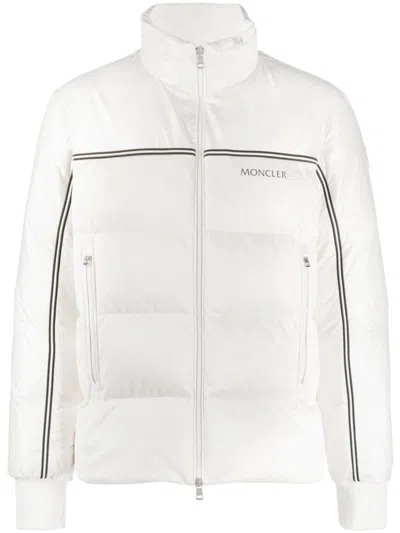 Moncler Logo-print Padded Jacket In Neutrals