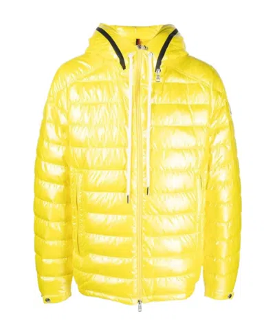 Moncler Logo-print Padded Jacket In Yellow