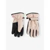 Moncler Light Pink Logo-print Padded Shell Gloves In Neutral