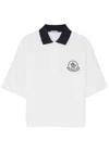 Moncler Logo Embroidered Short-sleeved Polo Shirt In White