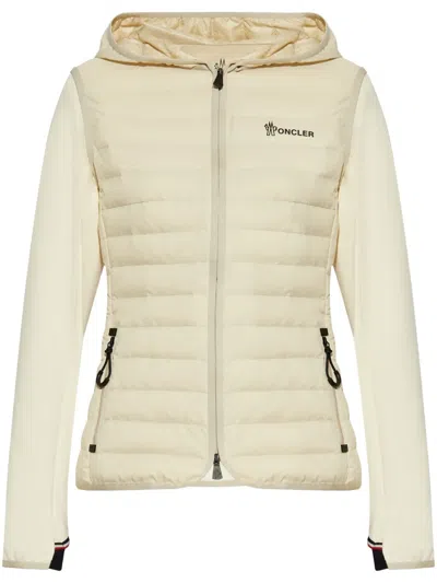 Moncler Logo-print Puffer Jacket In Neutrals