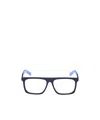 Moncler Logo-print Rectangle-frame Glasses In Black