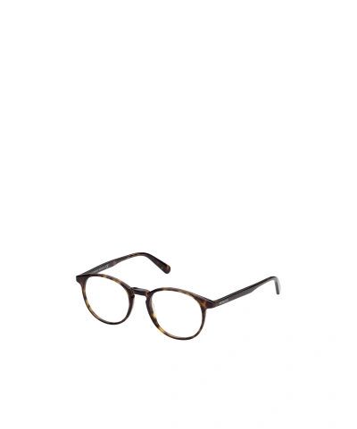 Moncler Logo-print Round-frame Glasses In Black