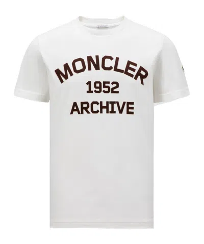 Moncler Logo Print Short-sleeved T-shirt In White