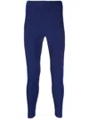Moncler Logo-print Skinny Trousers In Blau