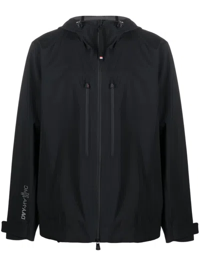 Moncler Logo-print Sleeve Hooded Jacket In Schwarz