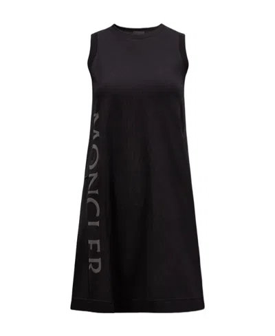 Moncler Logo-print Sleeveless T-shirt Dress In Black