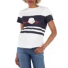 Moncler Logo-print Striped Cotton T-shirt In White