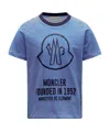 Moncler Logo-print Striped T-shirt In Blue