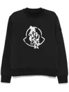 Moncler Contemporary Crew-neck Sweatshirt With Whimsical Logo In Black