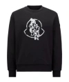 Moncler Contemporary Crew-neck Sweatshirt With Whimsical Logo In Black
