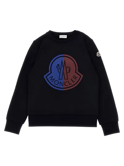 Moncler Kids' Logo Print Sweatshirt In Blue