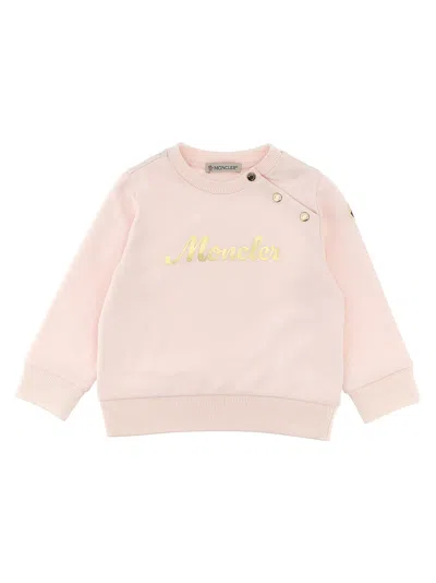 Moncler Babies' Logo Print Sweatshirt In Pink