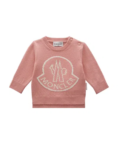 Moncler Logo-print Sweatshirt In Pink