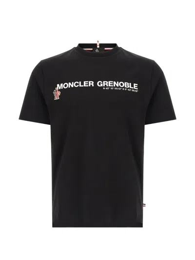 Moncler Ribbed Casual Neck Short Sleeve T-shirt Size M In Black